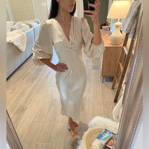 Petal & Pup Billowed Sleeve Midi Ivory